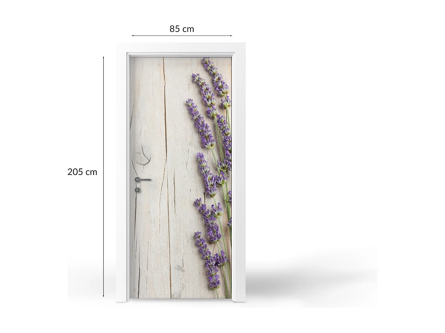 Stickers décoratifs pour portes intérieures - Lavande sur bois 85x205 cm