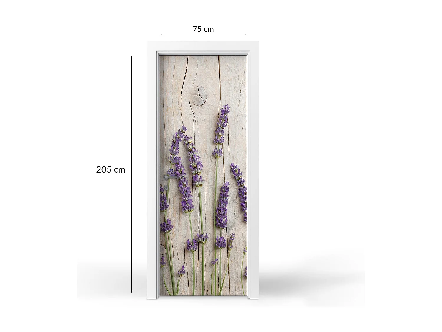 Fototapete für Innentüren - Lavendel auf Holz 75x205 cm