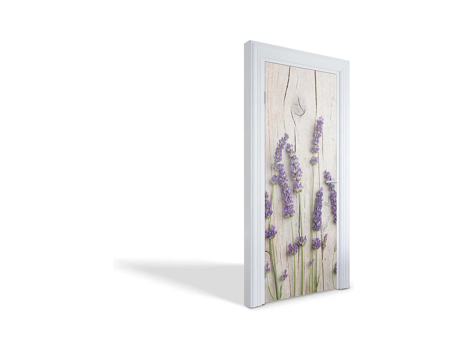 Papier peint photo pour portes intérieures - Lavande sur bois 75x205 cm