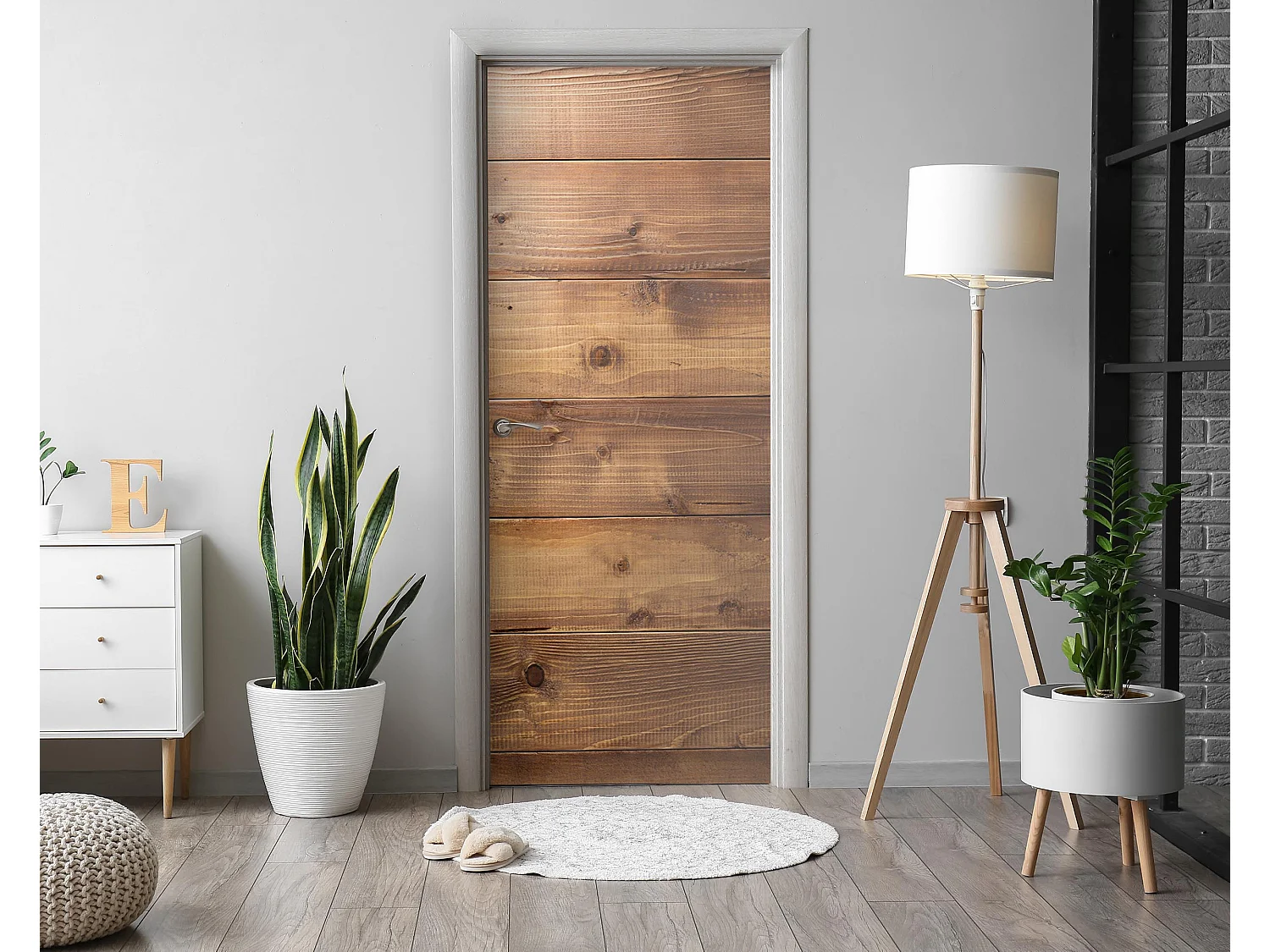 Stickers porte autocollants - Parquet 85x205 cm