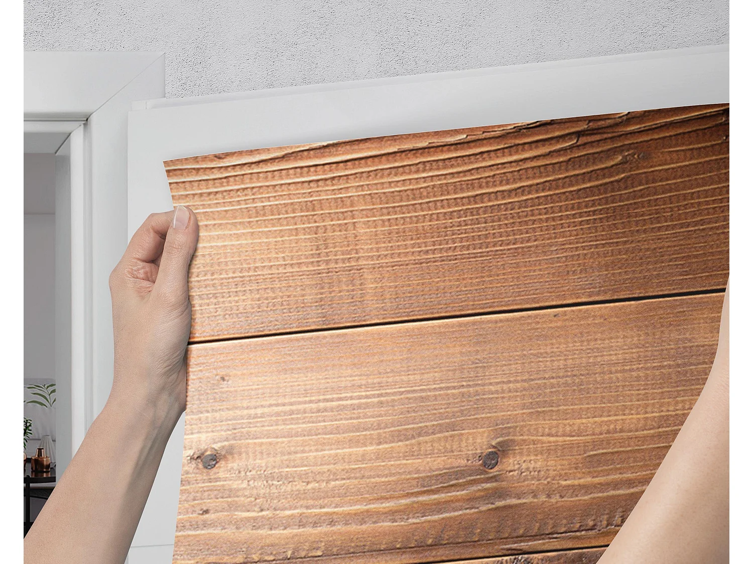 Stickers porte autocollants - Parquet 85x205 cm