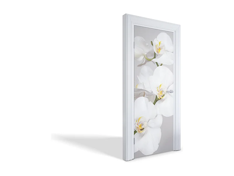 Stickers de porte autocollants - Orchidées blanches 75x205 cm