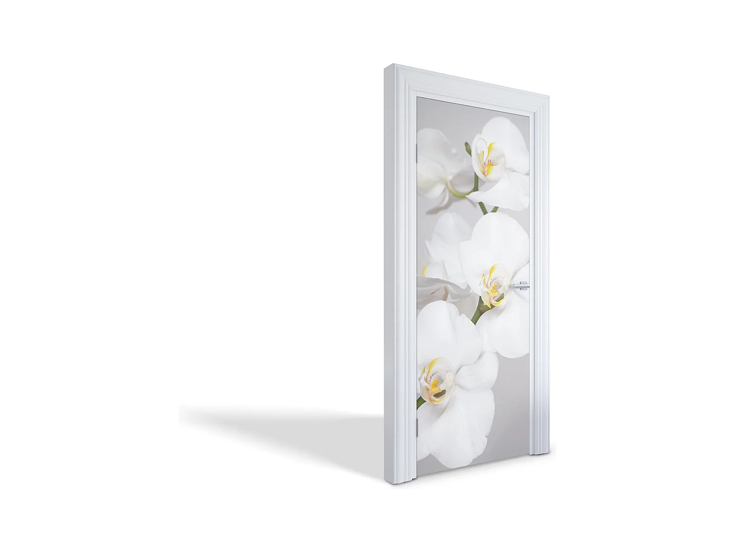 Stickers de porte autocollants - Orchidées blanches 75x205 cm