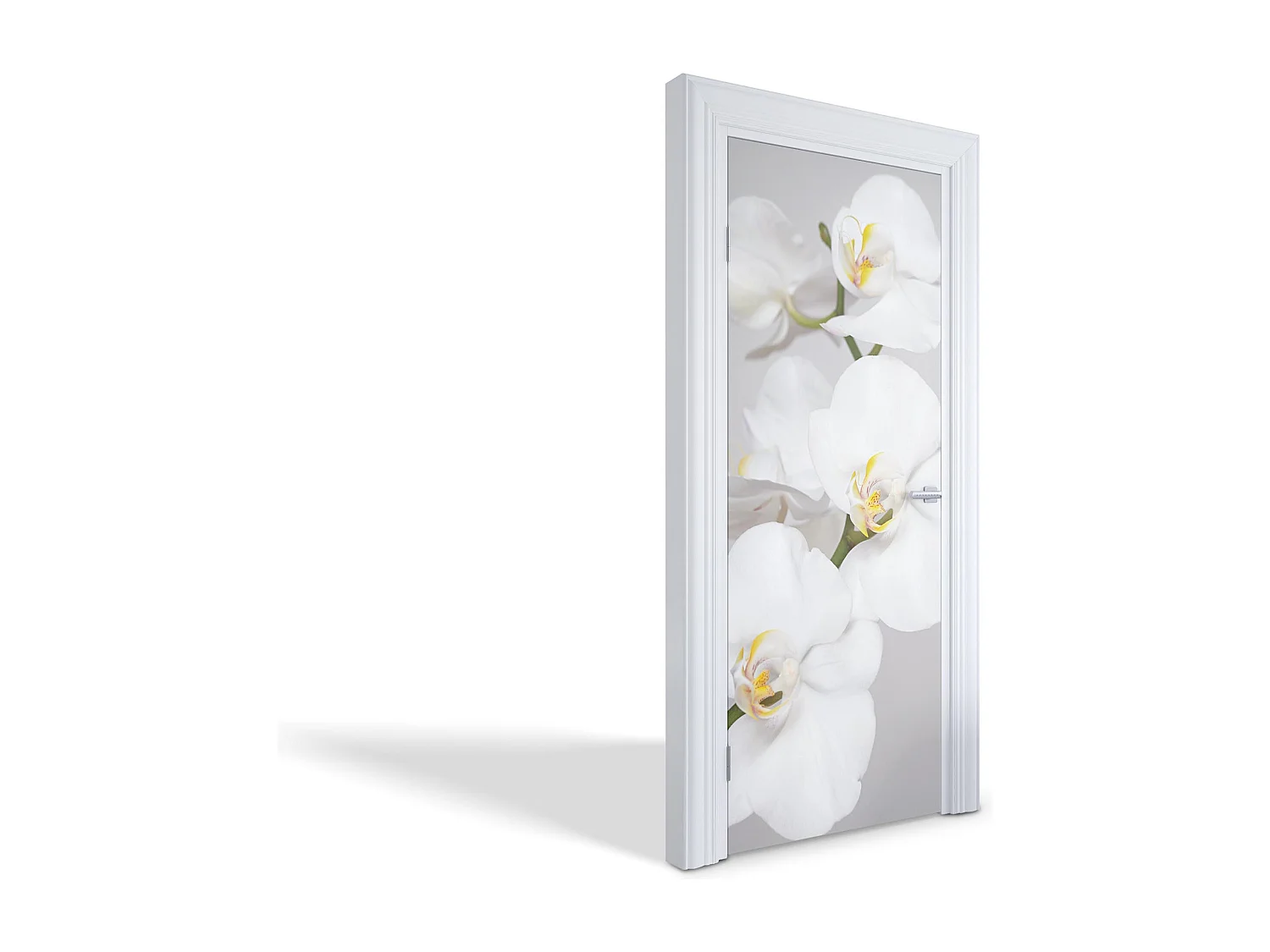 Adesivi per porte autoadesivi - Orchidee bianche 75x205 cm