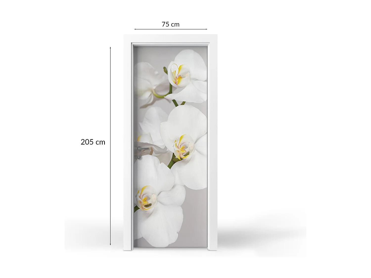 Adesivi per porte autoadesivi - Orchidee bianche 75x205 cm