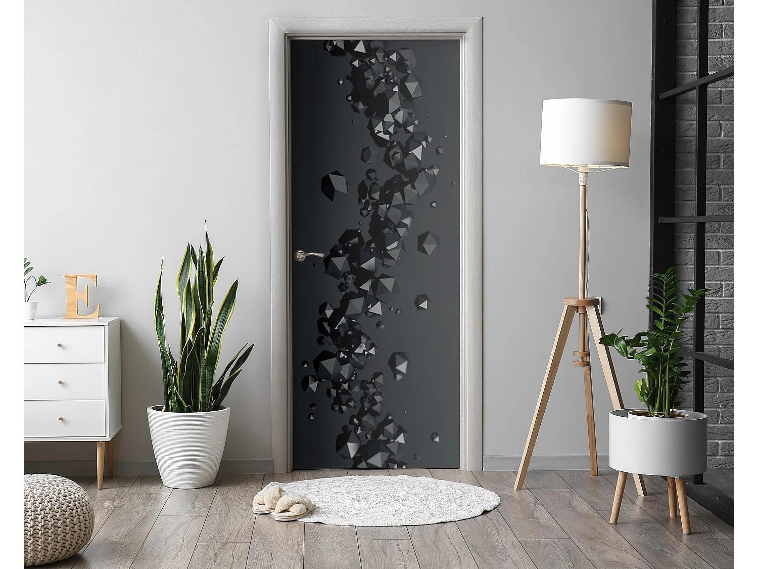 Fototapete für Innentüren - Schwarze Kristalle 95x205 cm