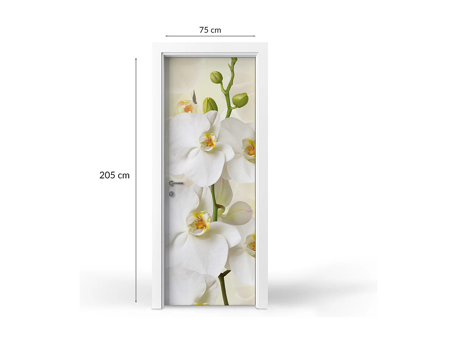 Selbstklebende Türaufkleber - Weiße Orchideen 75x205 cm