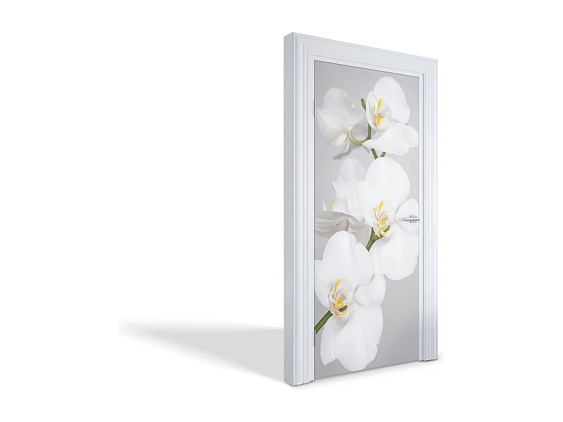 Stickers de porte autocollants - Orchidées blanches 95x205 cm