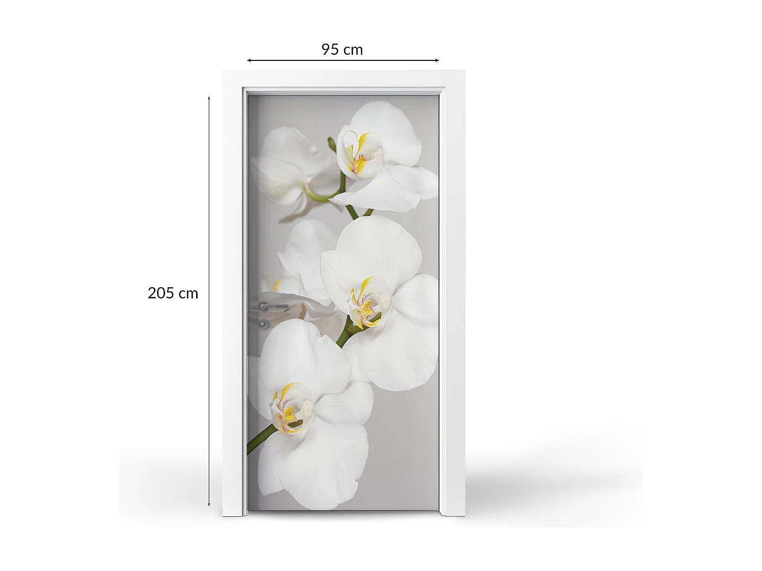 Selbstklebende Türaufkleber - Weiße Orchideen 95x205 cm