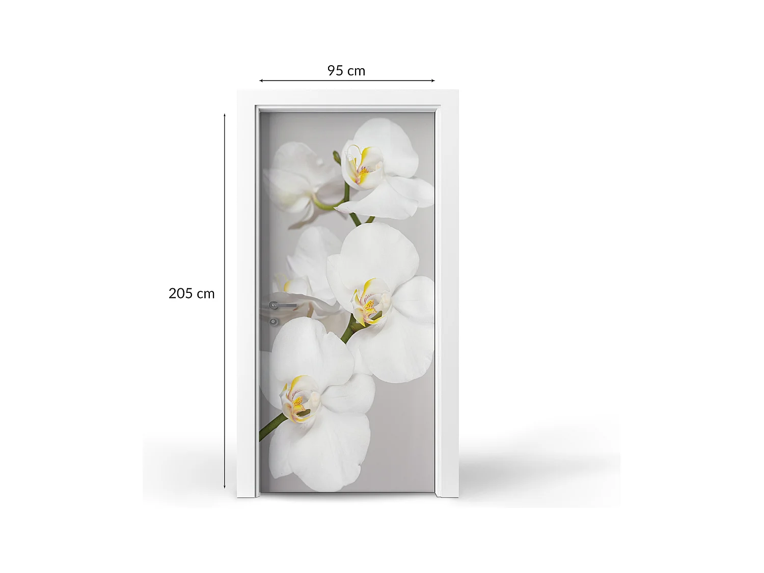 Stickers de porte autocollants - Orchidées blanches 95x205 cm