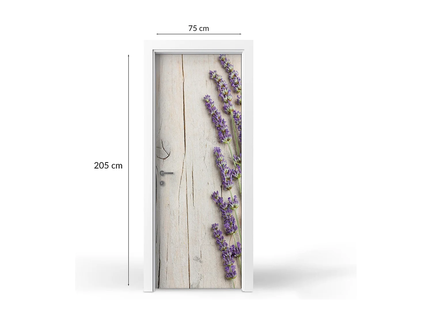 Dekorative Aufkleber für Innentüren - Lavendel auf Holz 75x205 cm