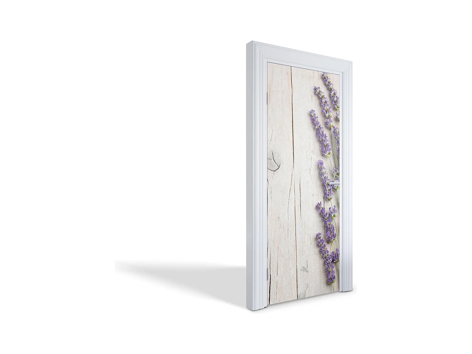 Stickers décoratifs pour portes intérieures - Lavande sur bois 75x205 cm