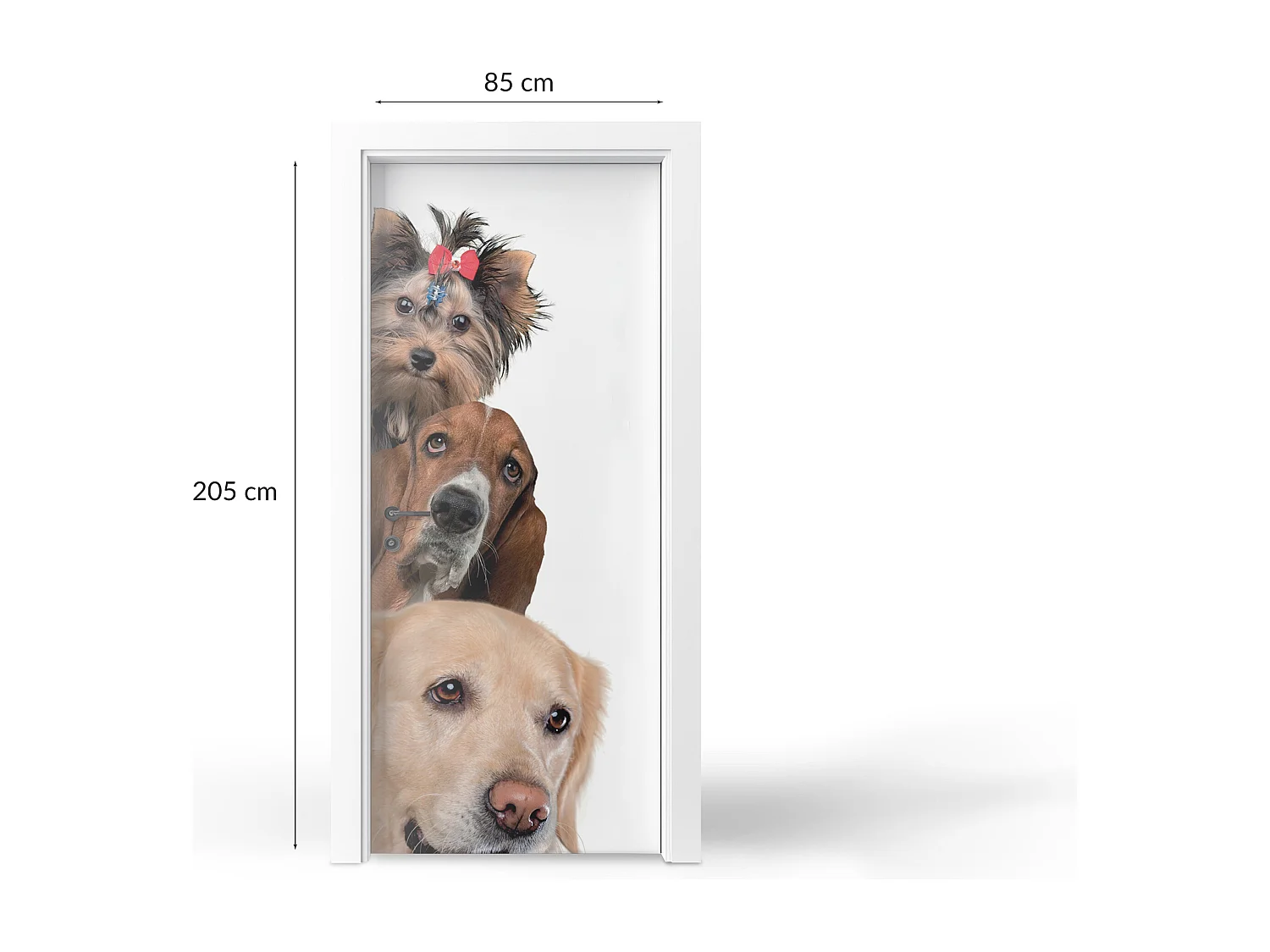Stickers de porte autocollants - Trois chiens ensemble 85x205 cm