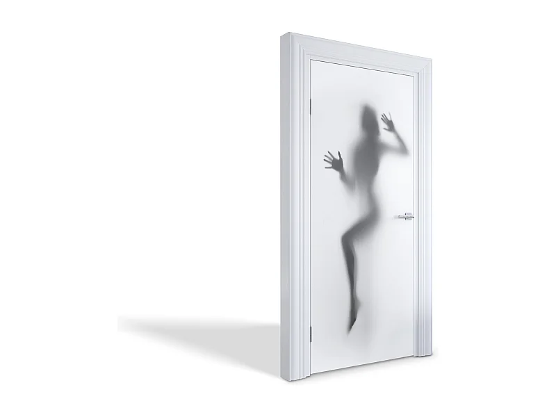 Selbstklebende Türaufkleber - Schatten hinter dem Fenster 95x205 cm