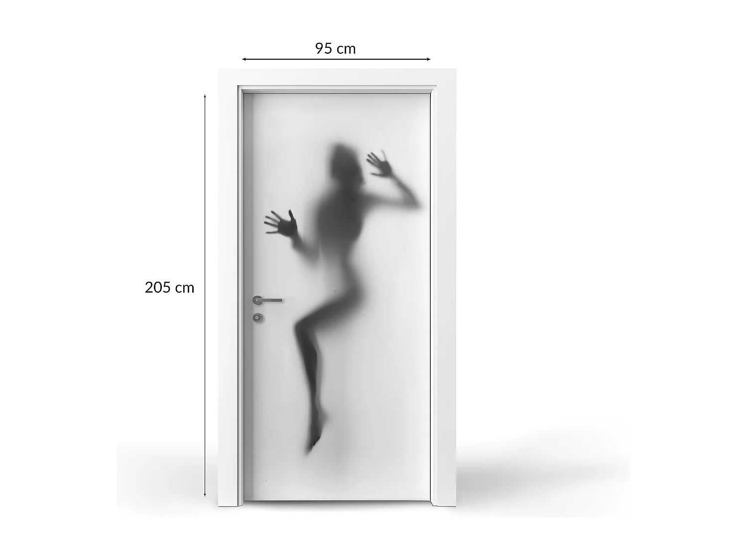 Selbstklebende Türaufkleber - Schatten hinter dem Fenster 95x205 cm