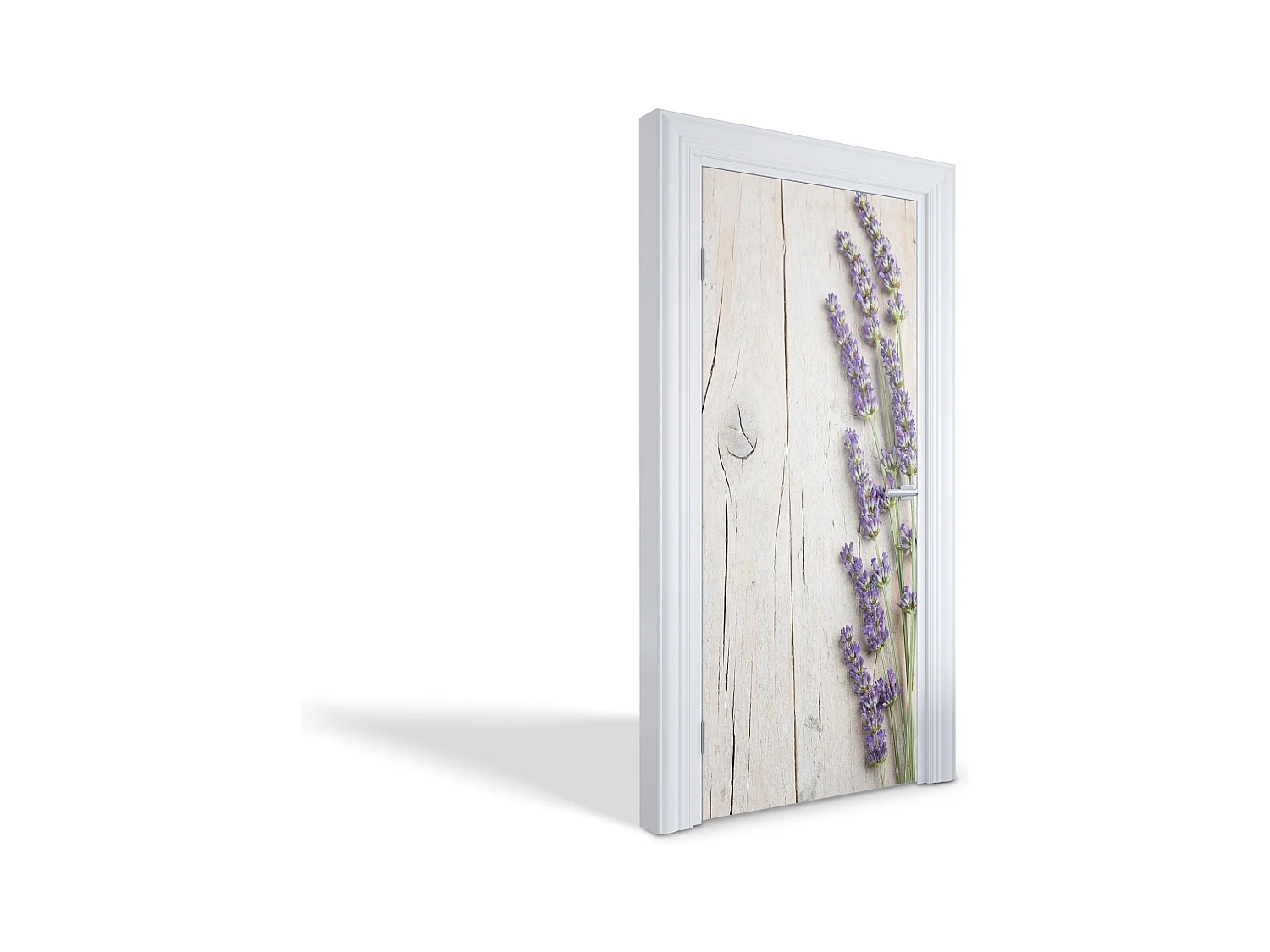 Stickers décoratifs pour portes intérieures - Lavande sur bois 95x205 cm