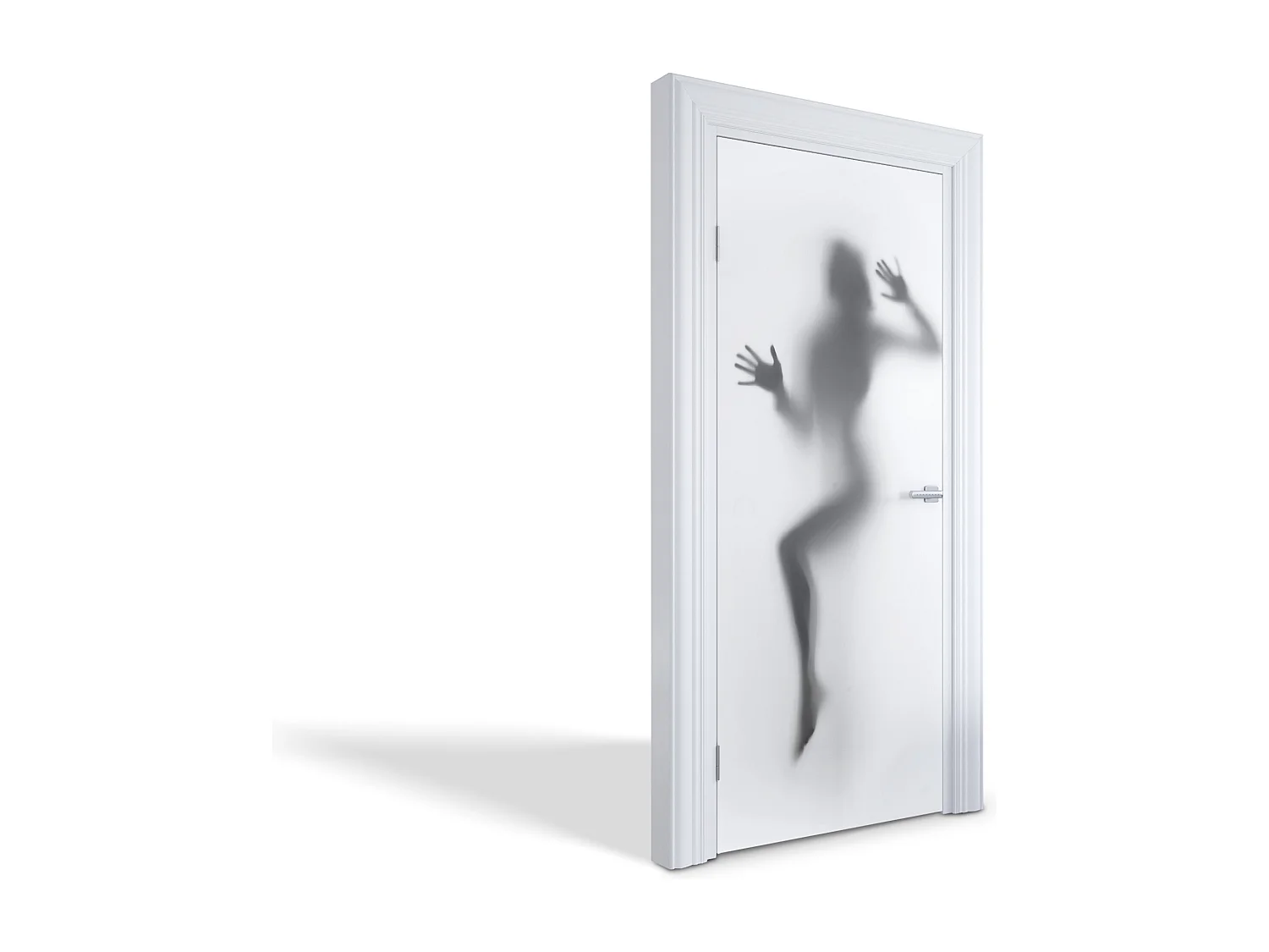 Selbstklebende Türaufkleber - Schatten hinter dem Fenster 85x205 cm