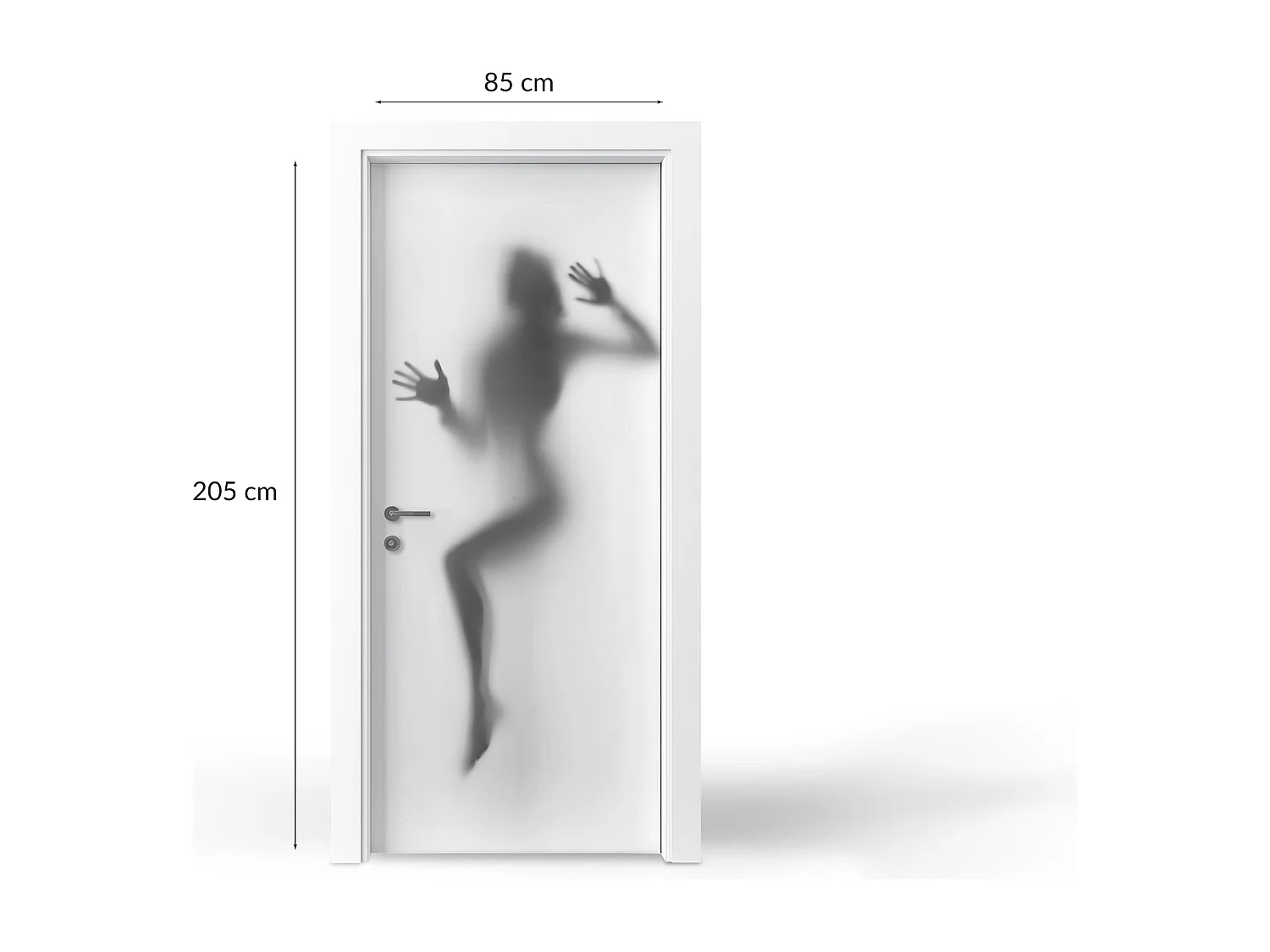 Selbstklebende Türaufkleber - Schatten hinter dem Fenster 85x205 cm