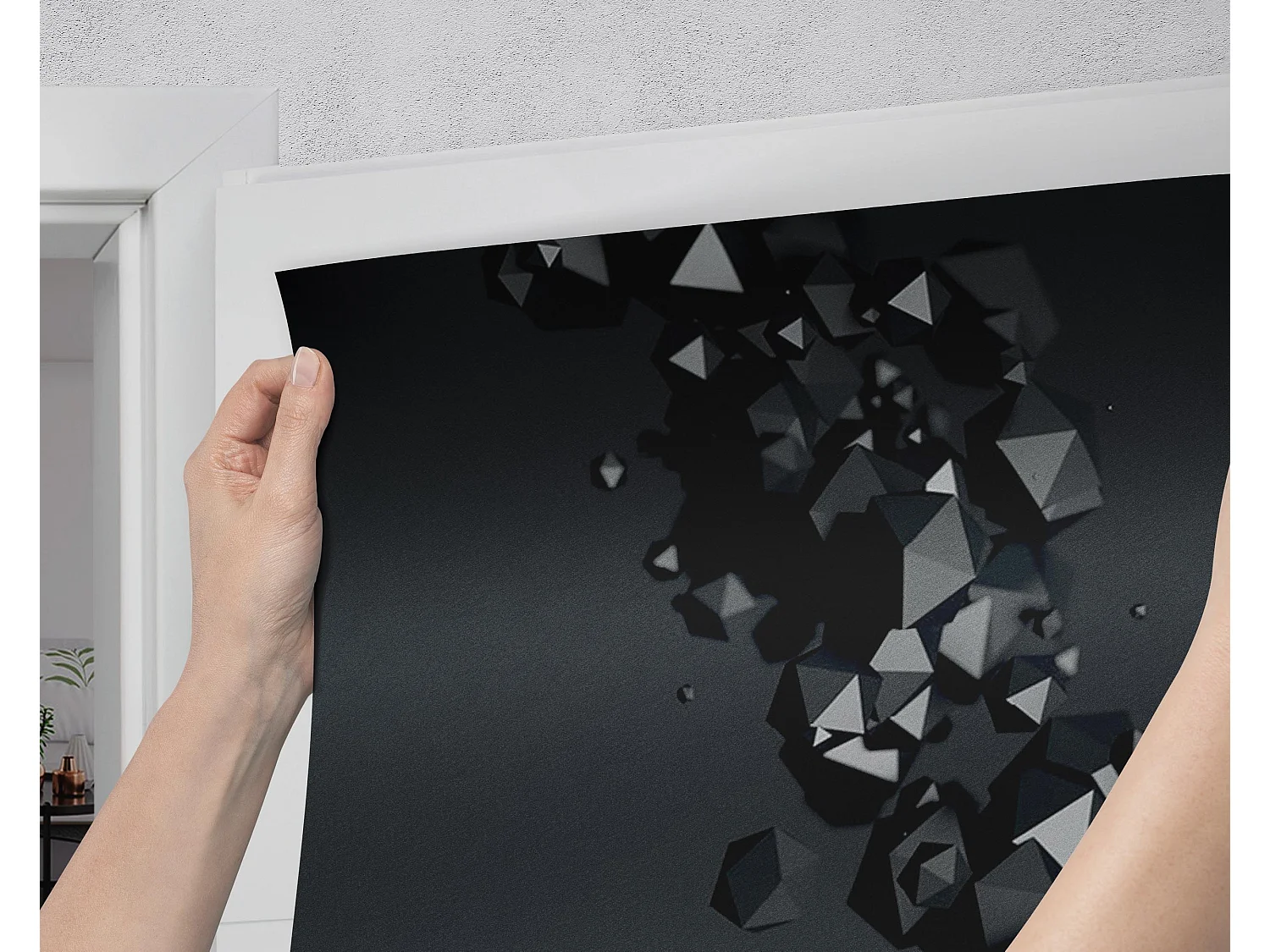 Fototapete für Innentüren - Schwarze Kristalle 85x205 cm