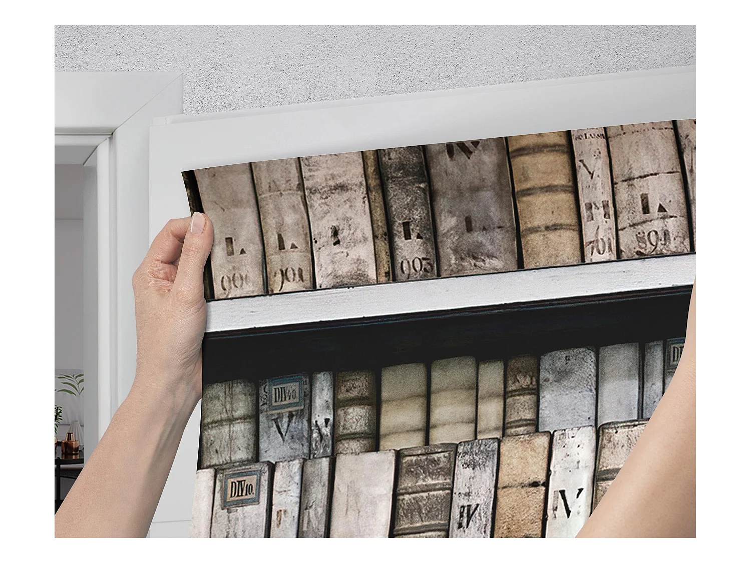 Selbstklebende Türaufkleber - Alte Bücher 85x205 cm