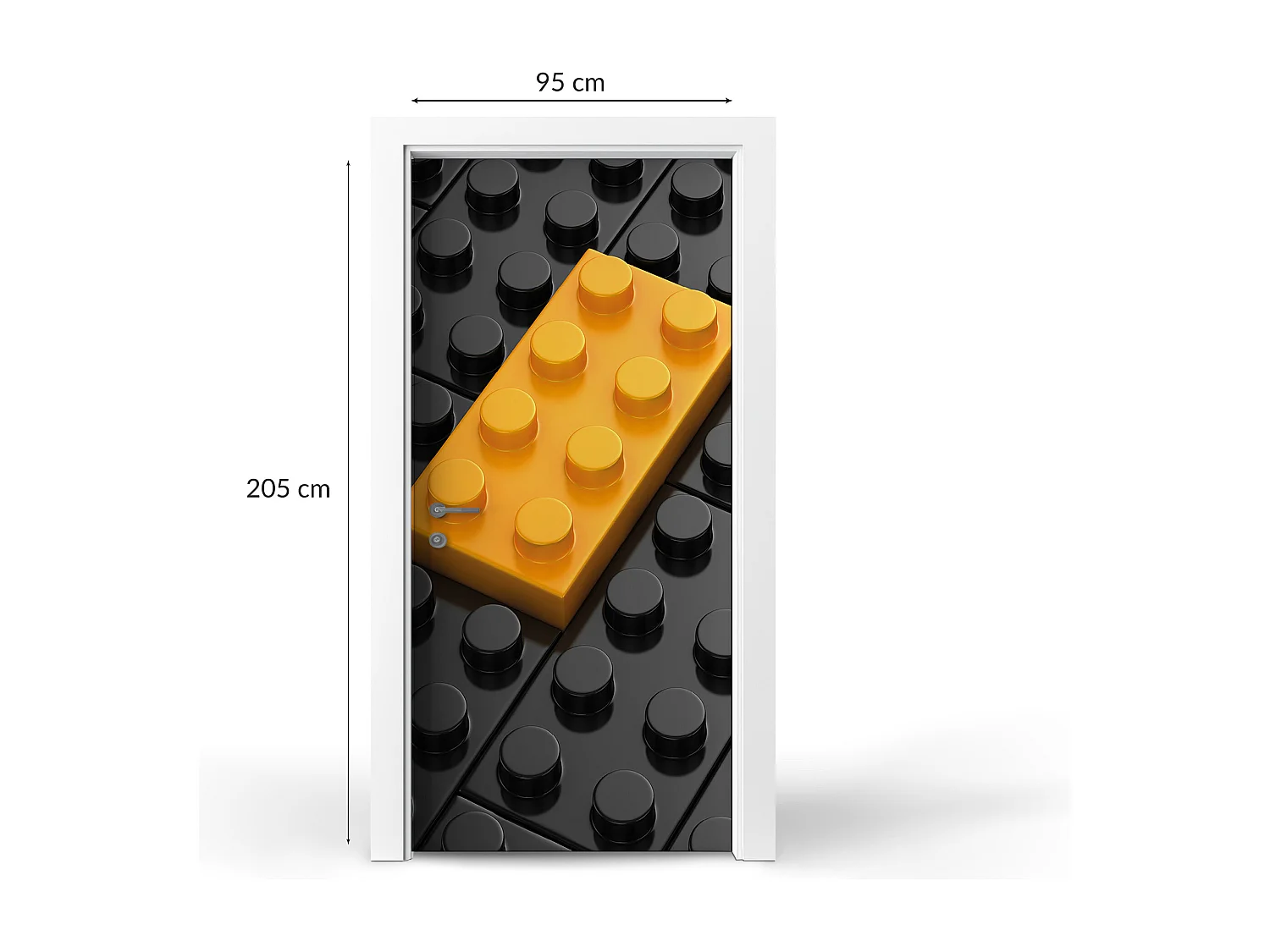 Dekorative Aufkleber für Innentüren – Gelber Block 95x205 cm