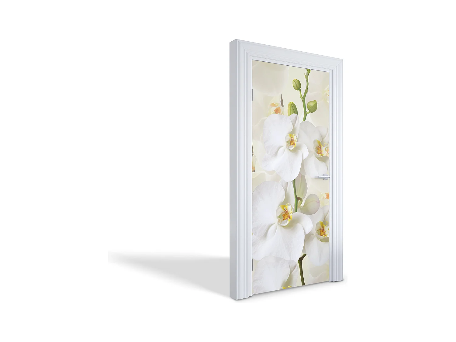 Stickers de porte autocollants - Orchidées blanches 95x205 cm