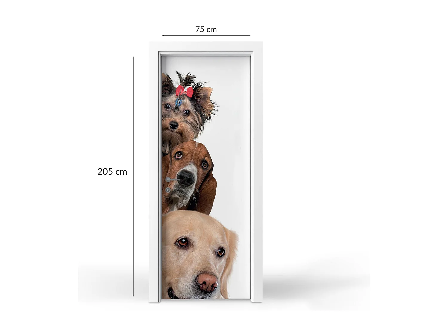 Stickers de porte autocollants - Trois chiens ensemble 75x205 cm