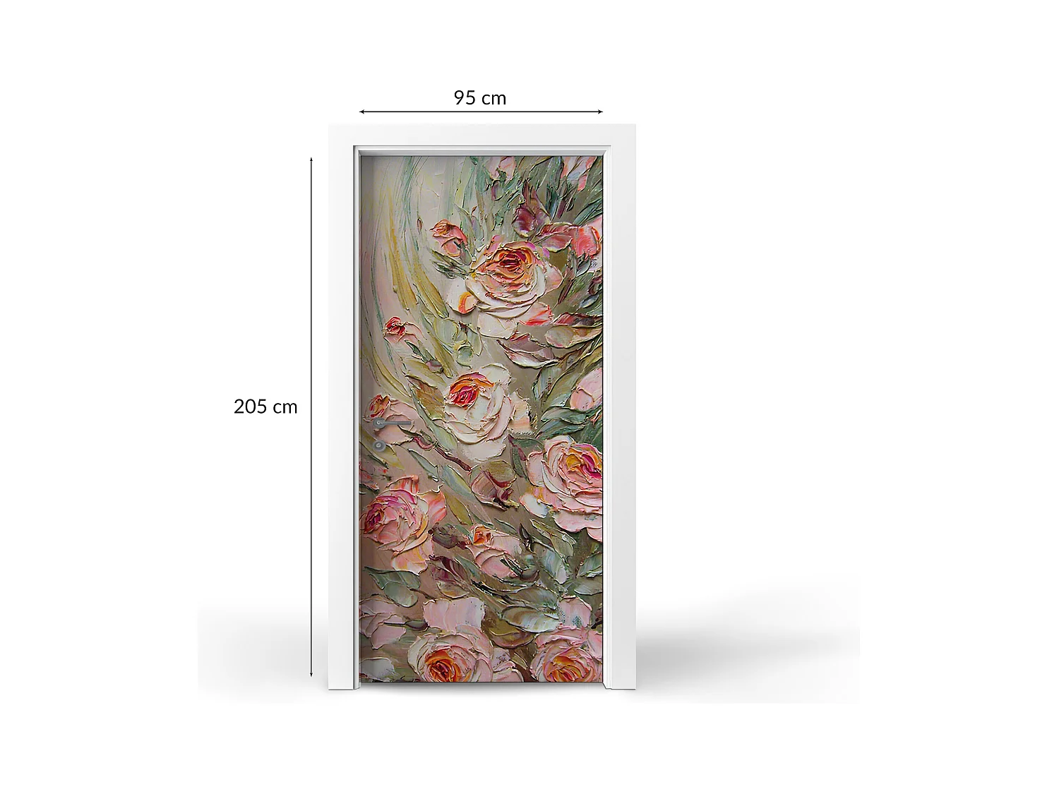 Stickers de porte autocollants - Bouquet de roses 95x205 cm