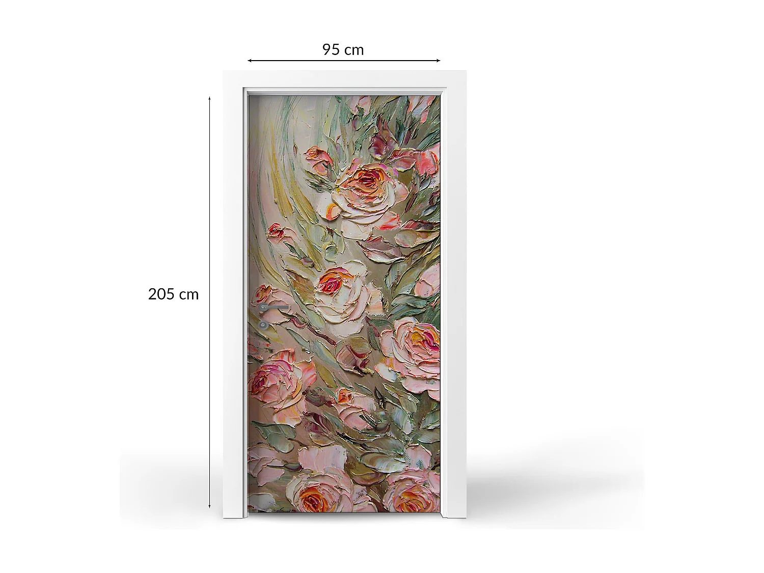 Stickers de porte autocollants - Bouquet de roses 95x205 cm