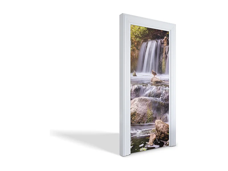 Dekorative Aufkleber für Innentüren - Ente auf Wasserfall 75x205 cm