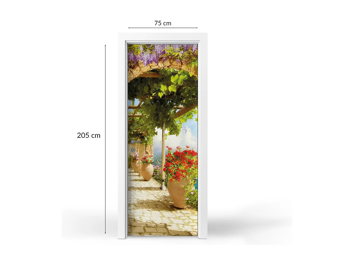 Papier peint photo pour portes intérieures - Jardin méditerranéen 75x205 cm