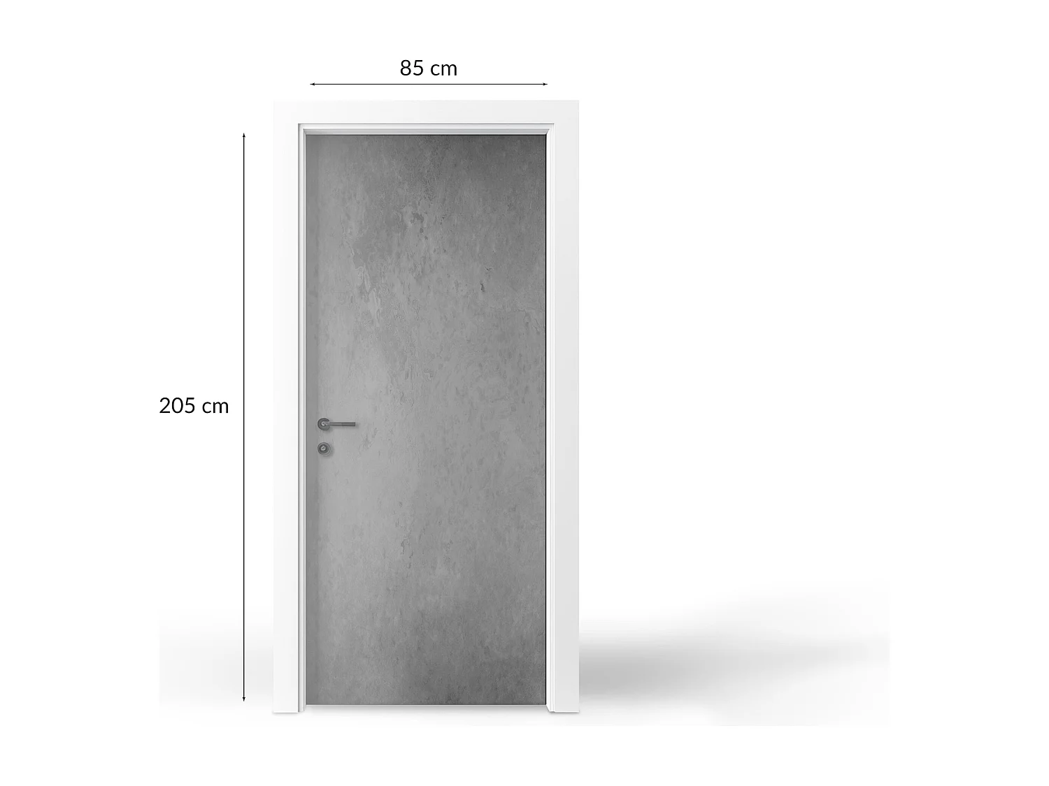 Stickers décoratifs pour portes intérieures - Texture grise 85x205 cm