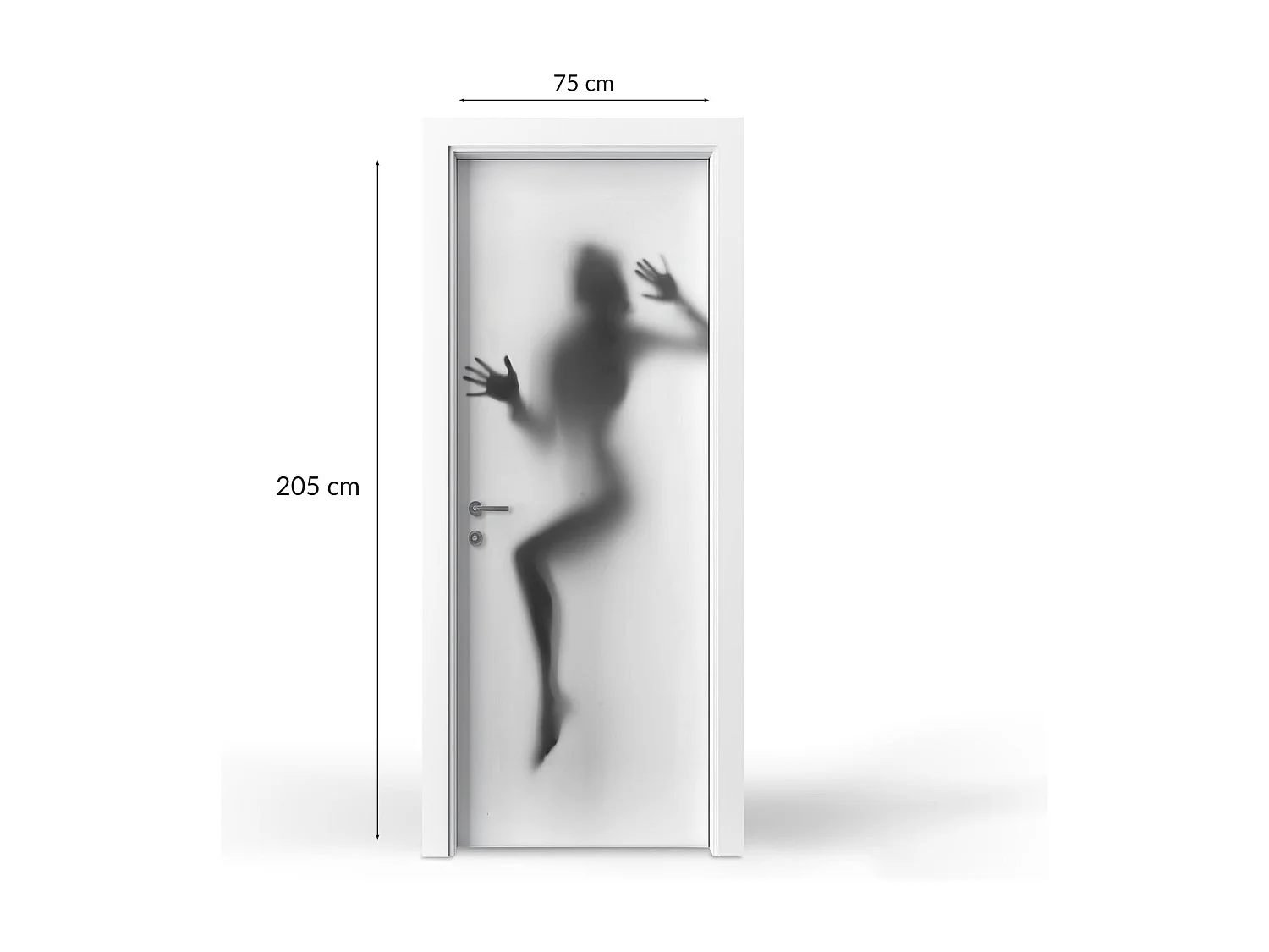 Selbstklebende Türaufkleber - Schatten hinter dem Fenster 75x205 cm