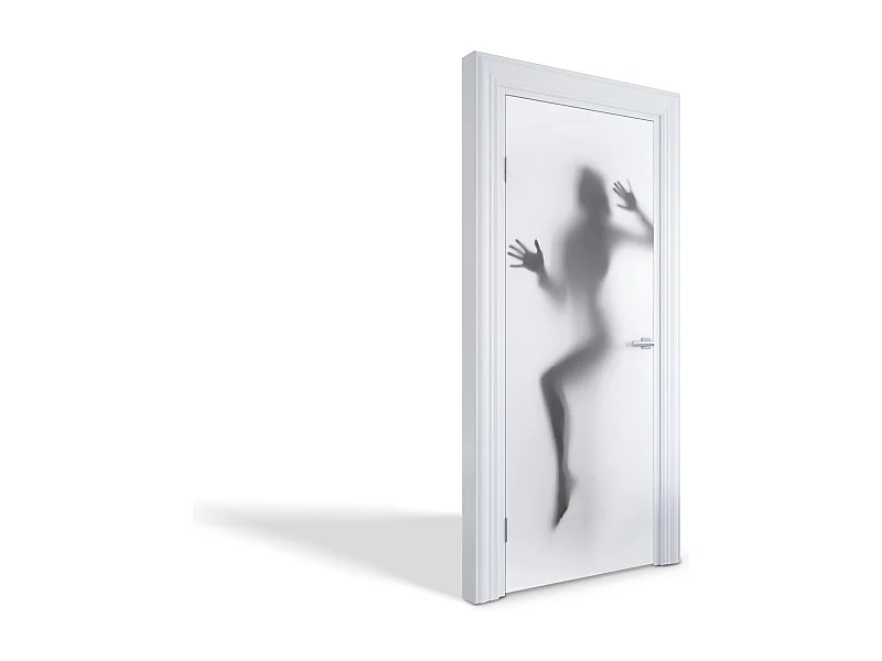 Selbstklebende Türaufkleber - Schatten hinter dem Fenster 75x205 cm