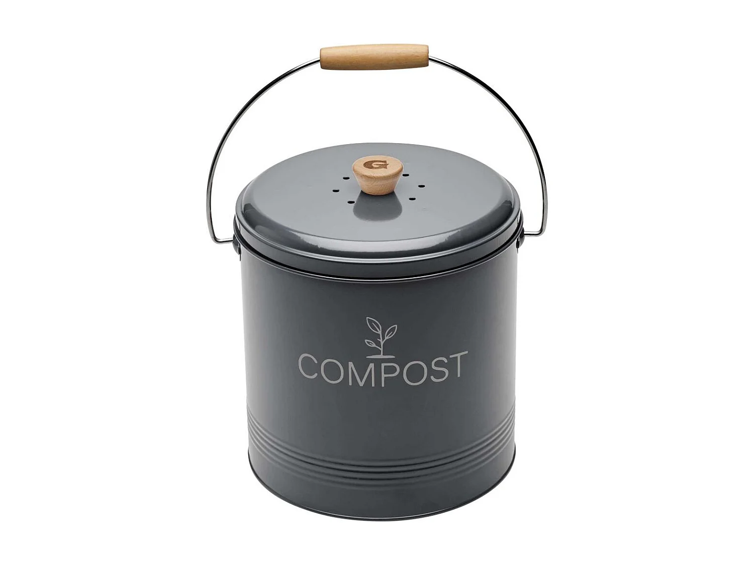 Composteur de cuisine en métal avec filtre et seau en platique 8 litres