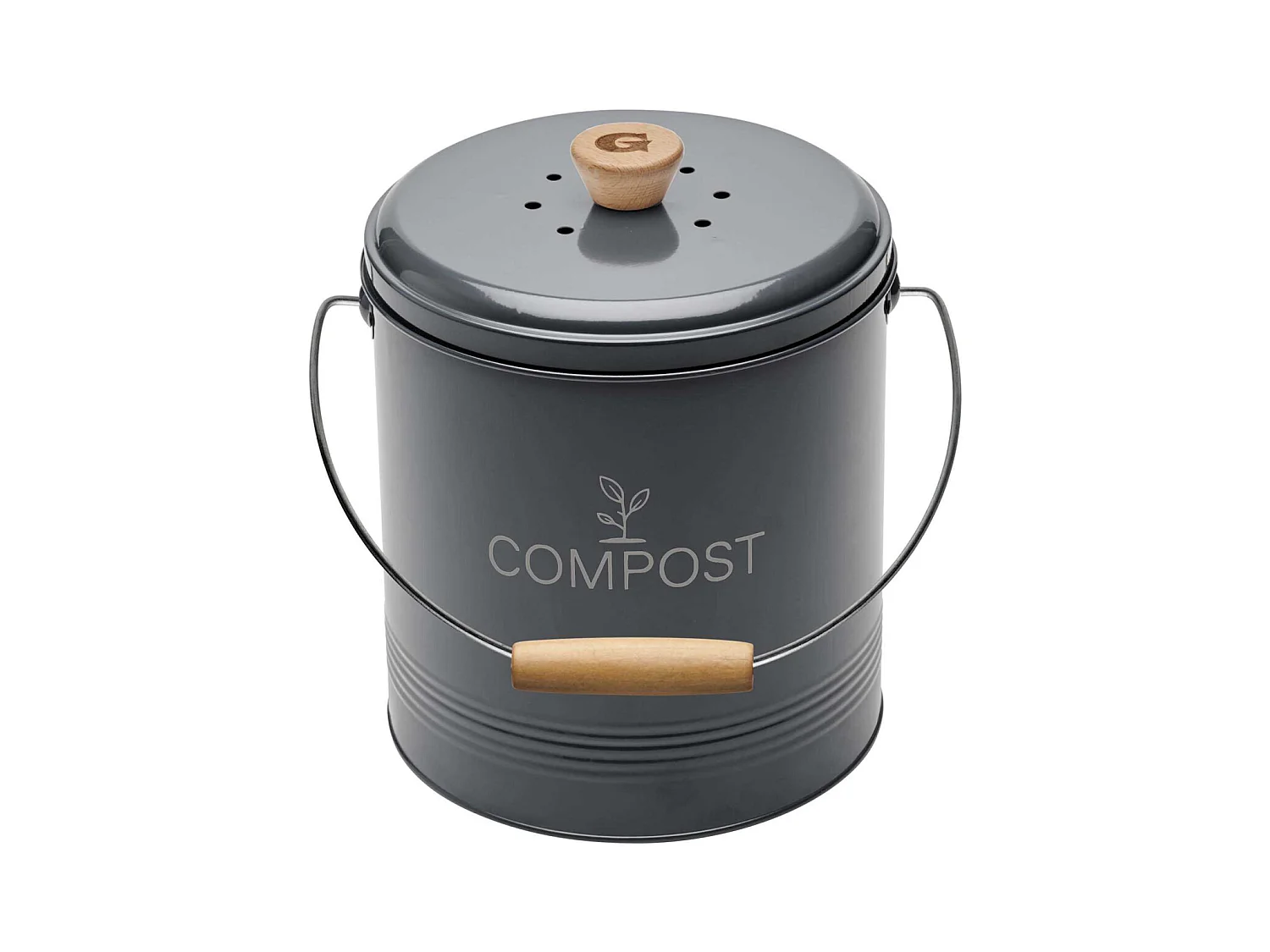 Composteur de cuisine en métal avec filtre et seau en platique 4.5 litres