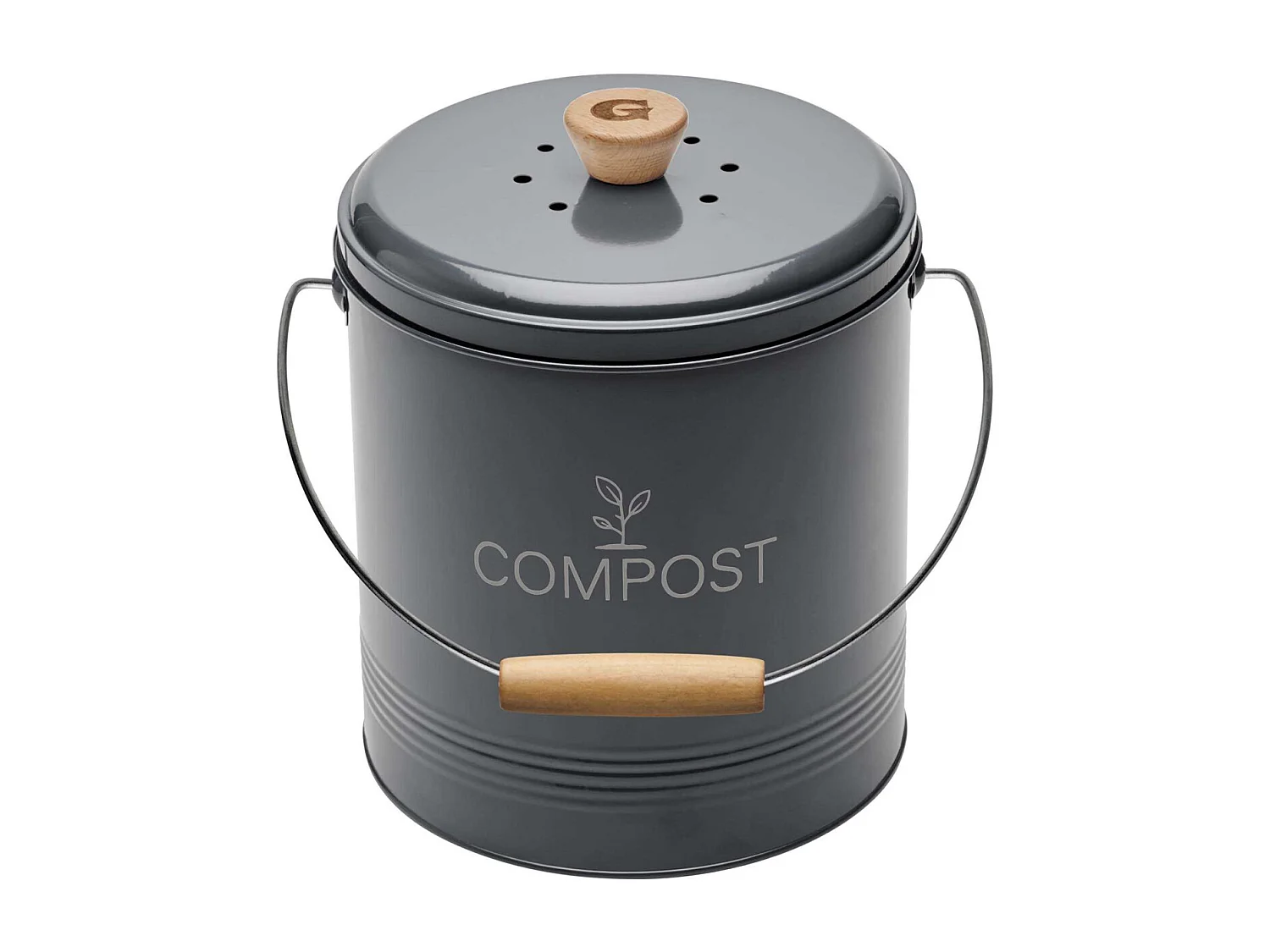 Composteur de cuisine en métal avec filtre et seau en platique 4.5 litres