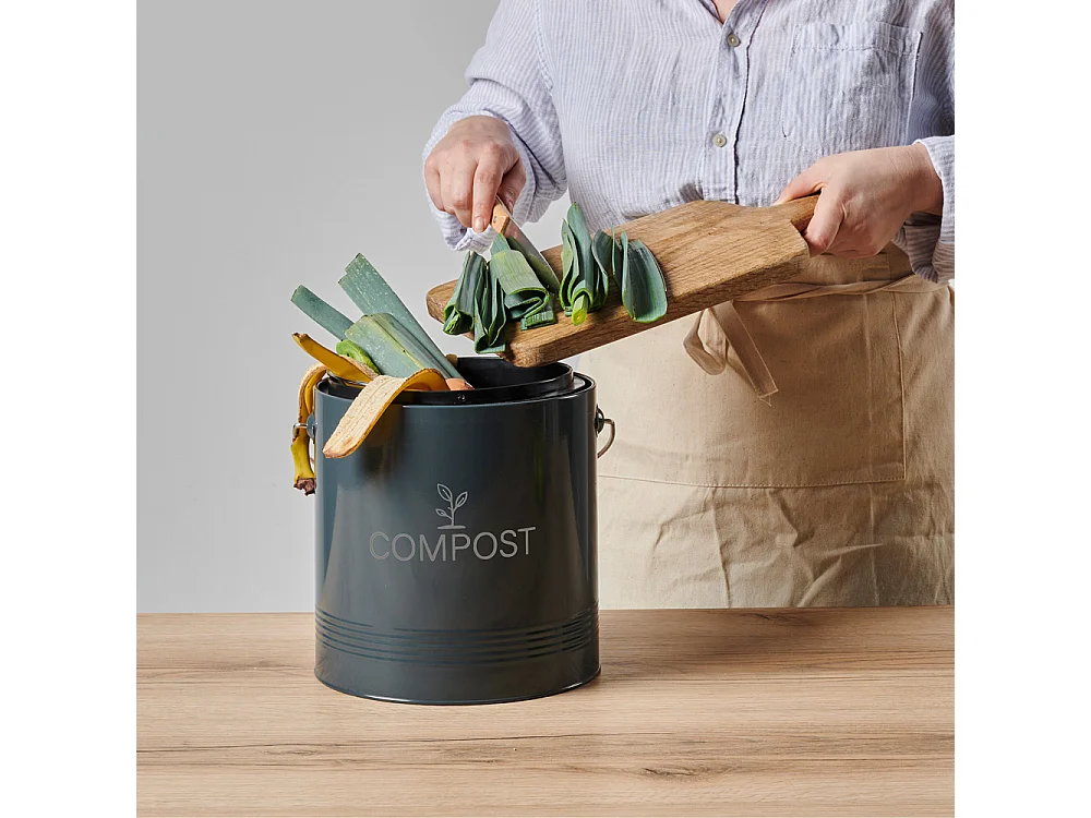 Composteur de cuisine en métal avec filtre et seau en platique 4.5 litres