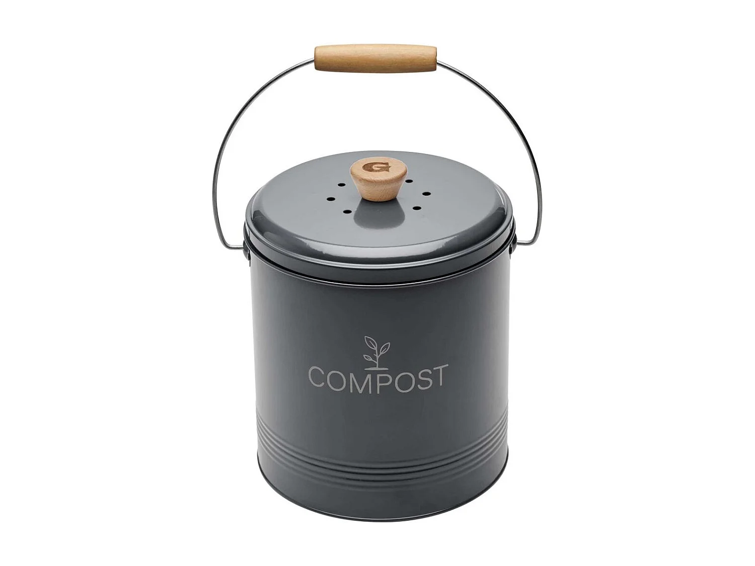 Composteur de cuisine en métal avec filtre et seau en platique 4.5 litres