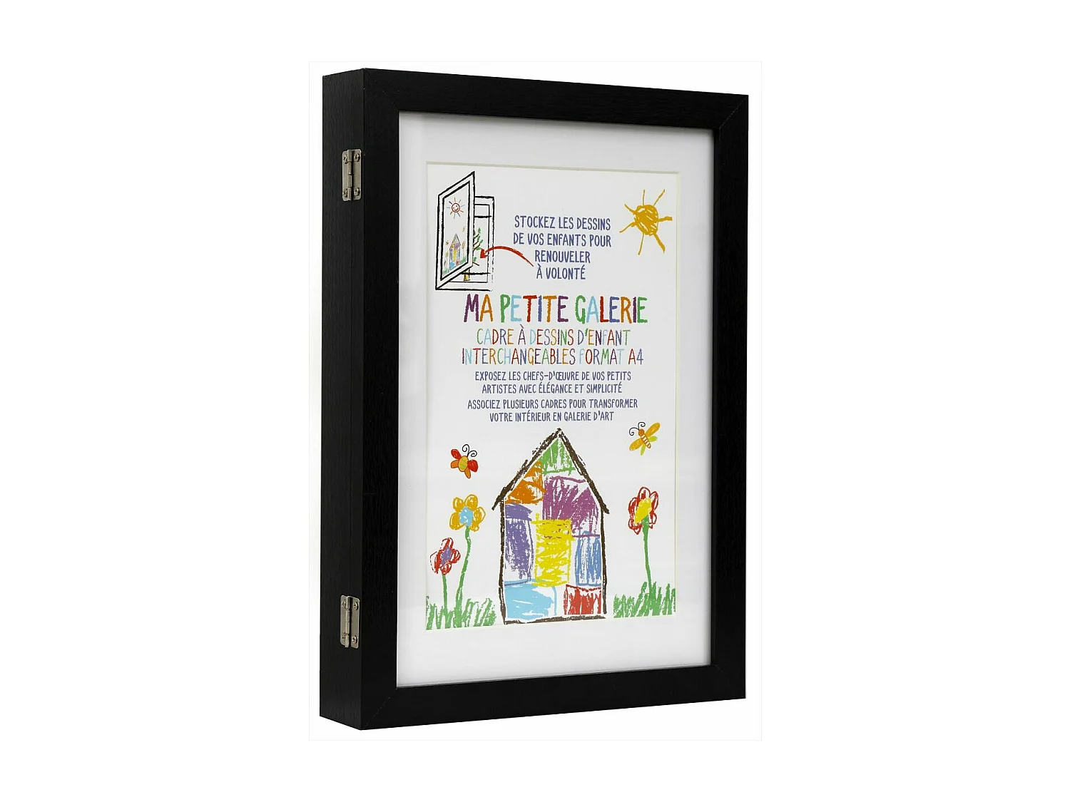 Cadre pour dessins d'enfant en MDF 25 x 4.5 x 34 cm