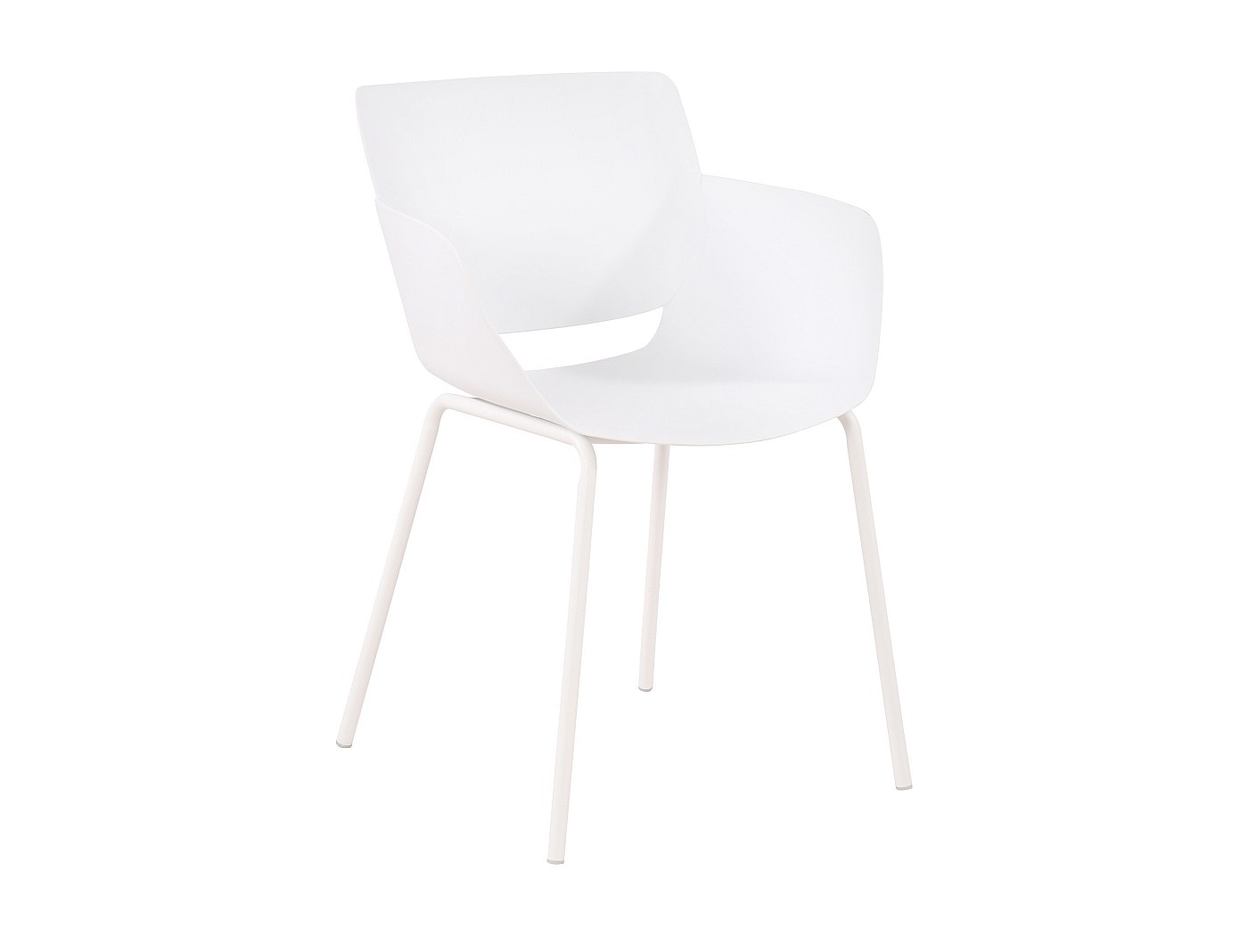 chaise salle à manger - Plastique & Métal - Blanc - Alpena