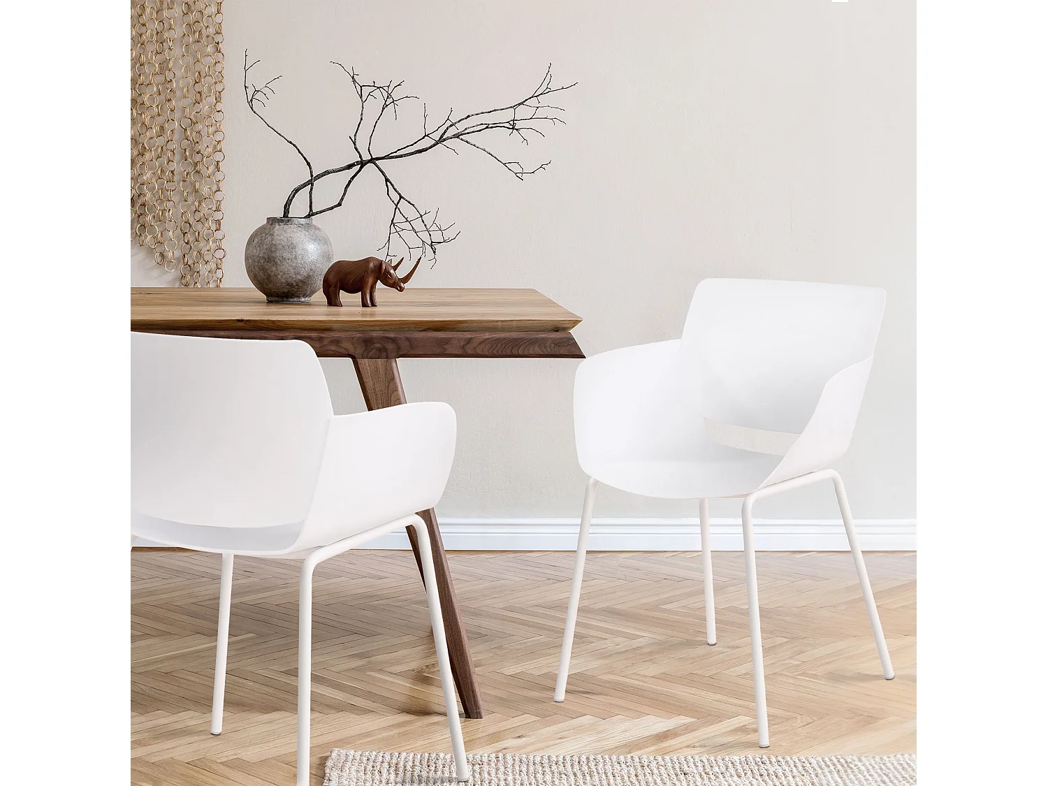 chaise salle à manger - Plastique - Blanc - Alpena