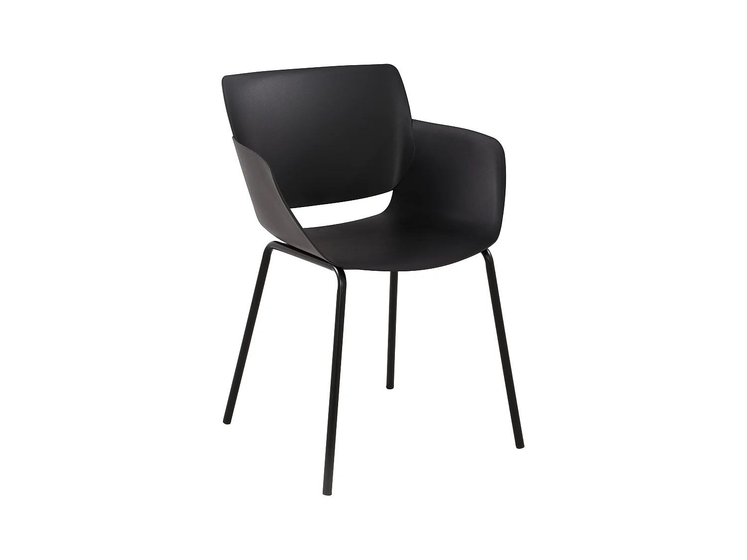 chaise salle à manger - Plastique - Noir - Alpena