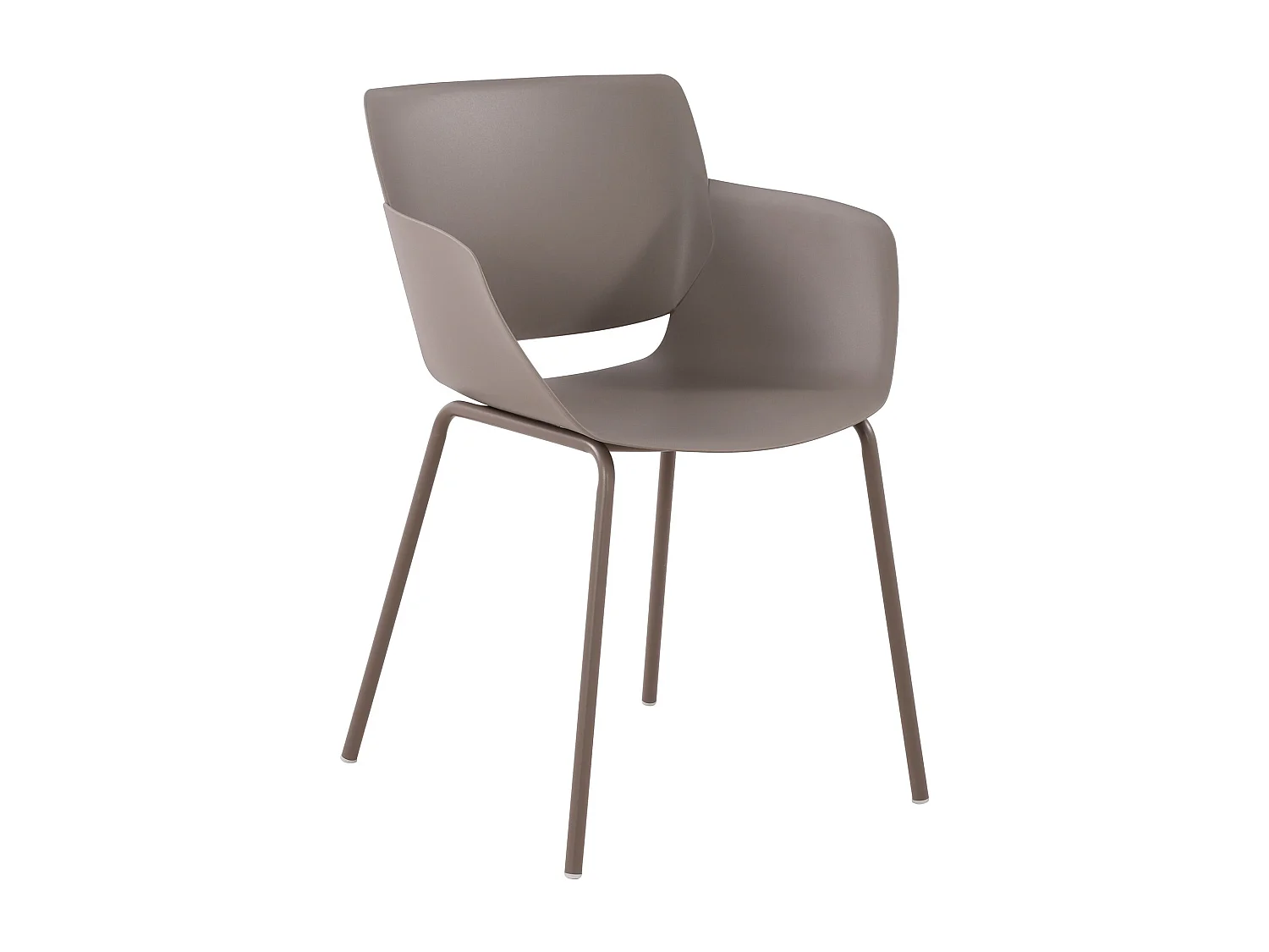 chaise salle à manger - Plastique - Taupe - Alpena