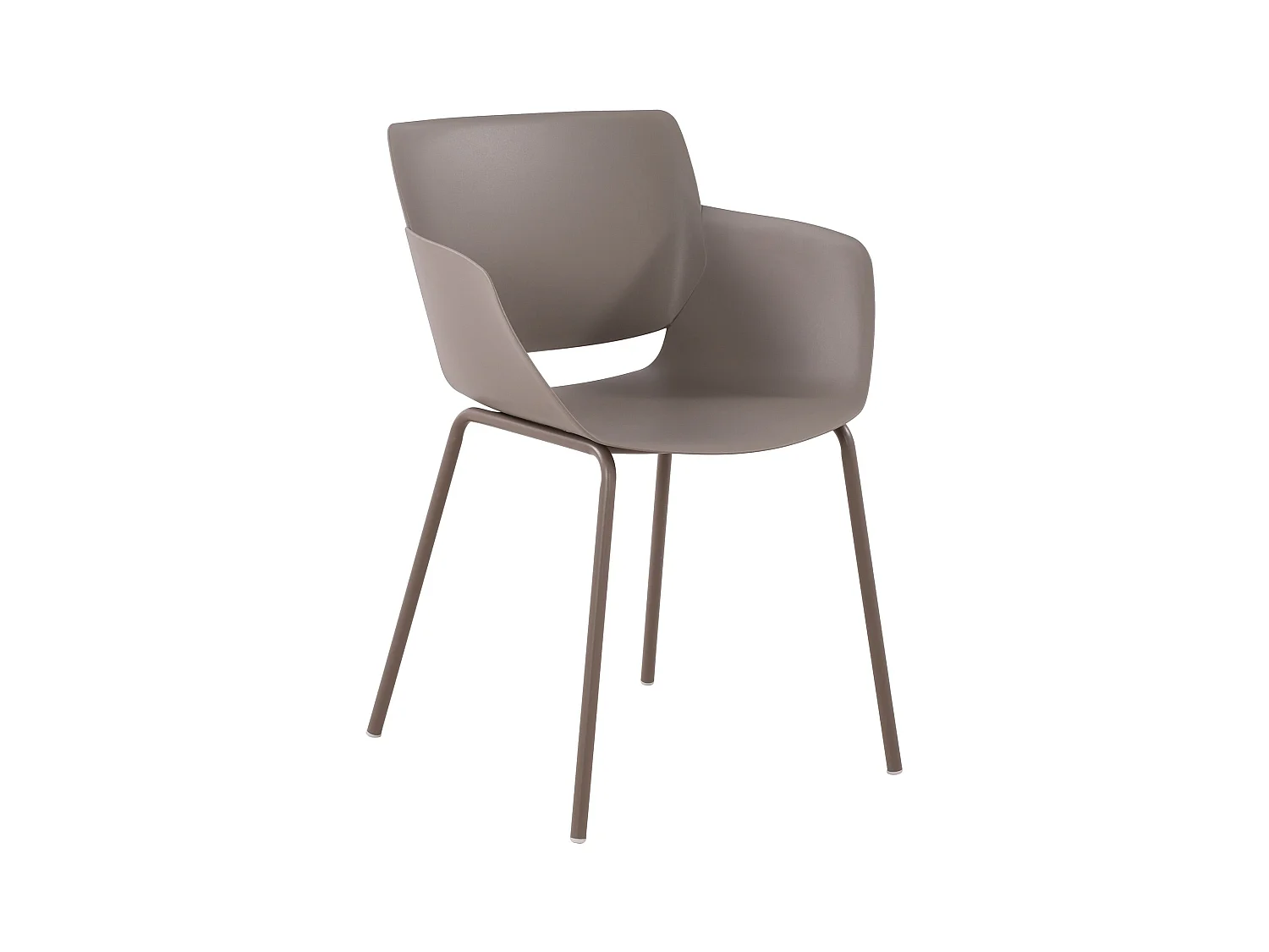 chaise salle à manger - Plastique - Taupe - Alpena