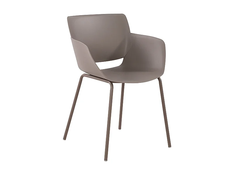 chaise salle à manger - Plastique - Taupe - Alpena