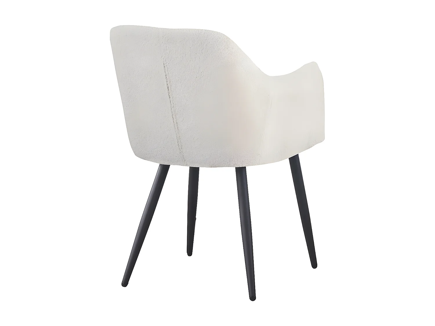Conjunto de 2 Cadeiras de Jantar Velma Bouclé - Poltronas de Veludo Branco