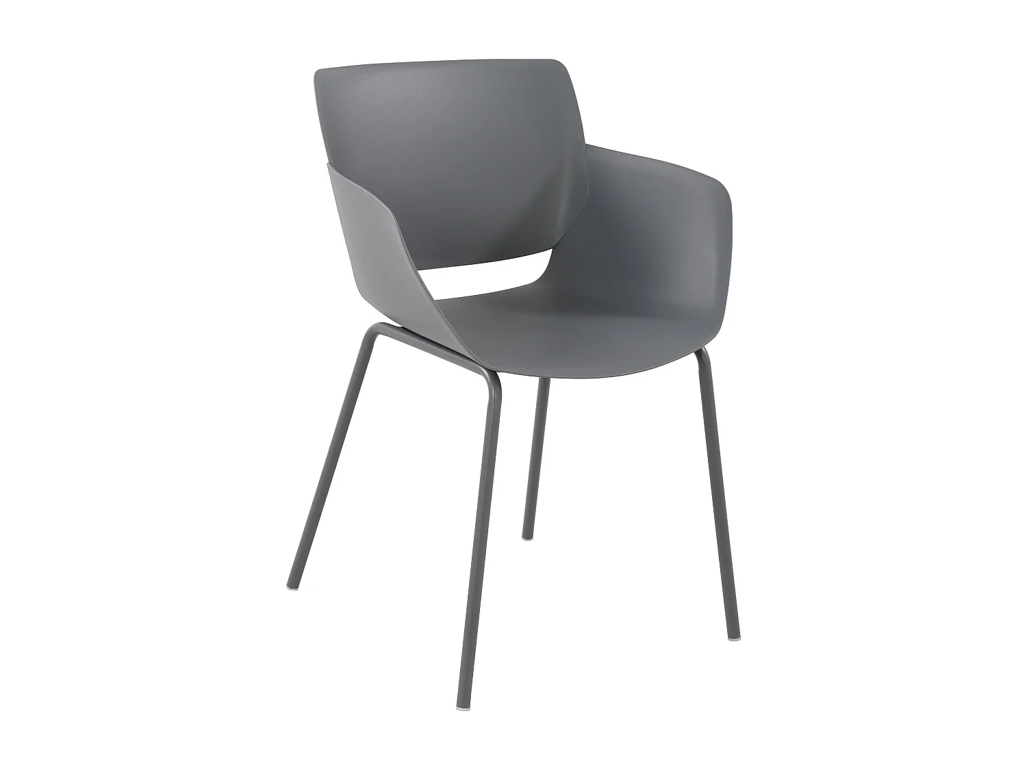 chaise salle à manger - Plastique - Gris foncé - Alpena