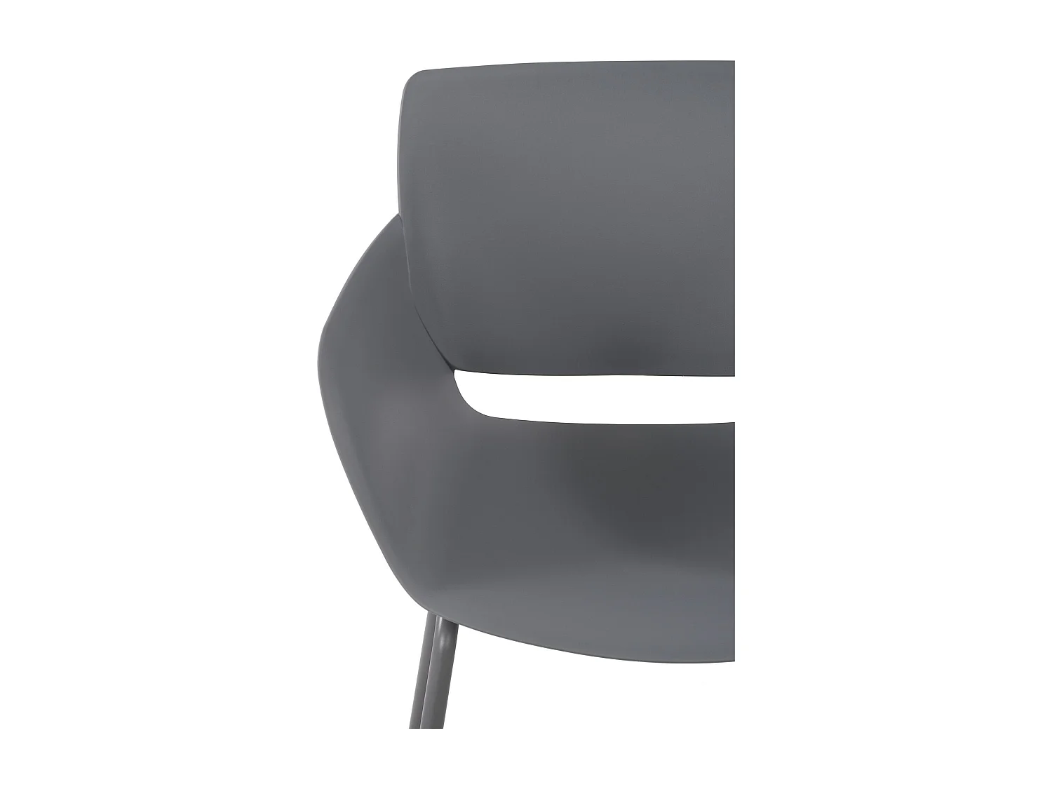 chaise salle à manger - Plastique - Gris foncé - Alpena