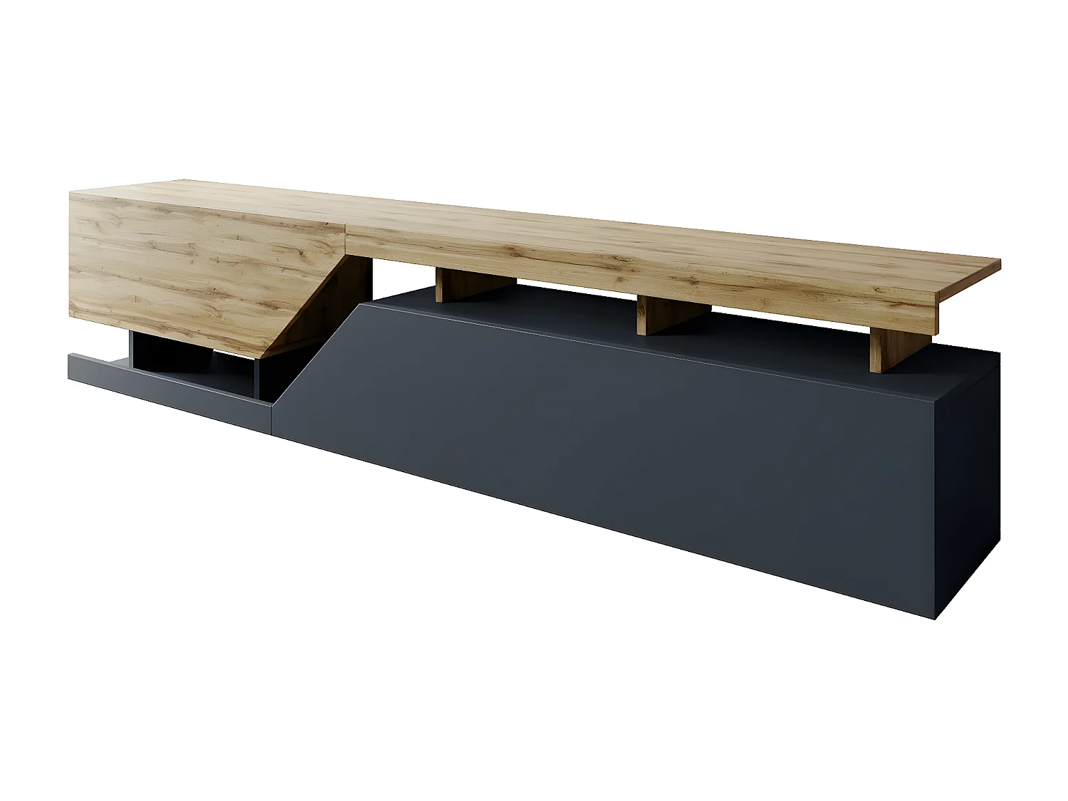 Mobile TV "Ceelias" - 200 x 46 x 35 cm - Grigio / Marrone